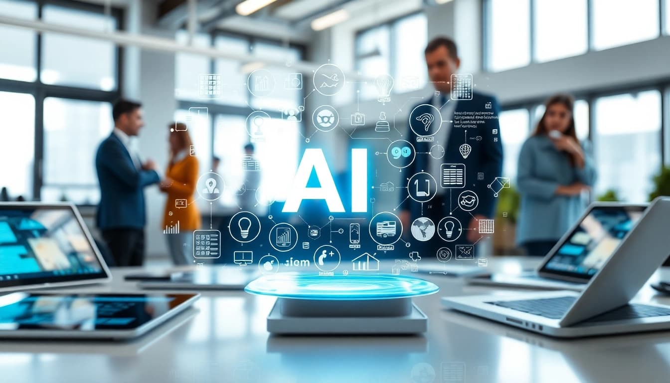 Find AI with AI in a vibrant digital workspace showcasing innovative AI tools.