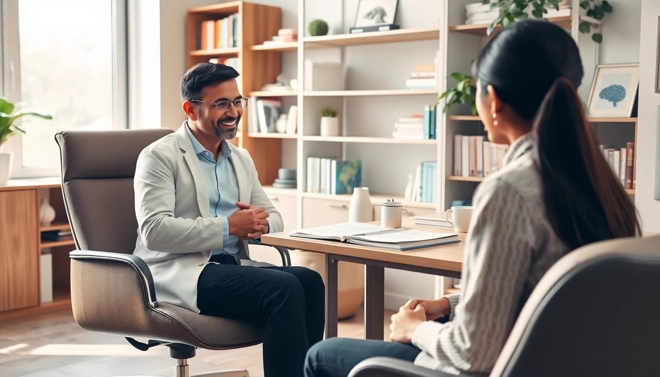 Meet a certified psychiatrist India in a welcoming consultation room, promoting mental health and support.