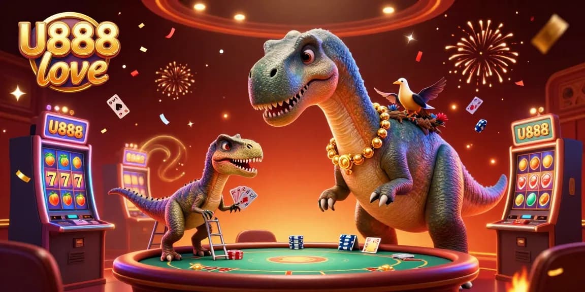 Engage in thrilling gameplay with U888 love at a dynamic casino scene featuring vibrant characters and excitement.