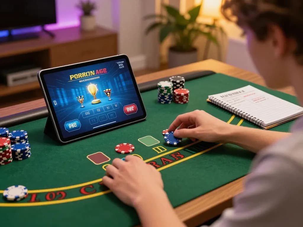 Player analyzing du88 motorcraft betting strategies at a home blackjack table