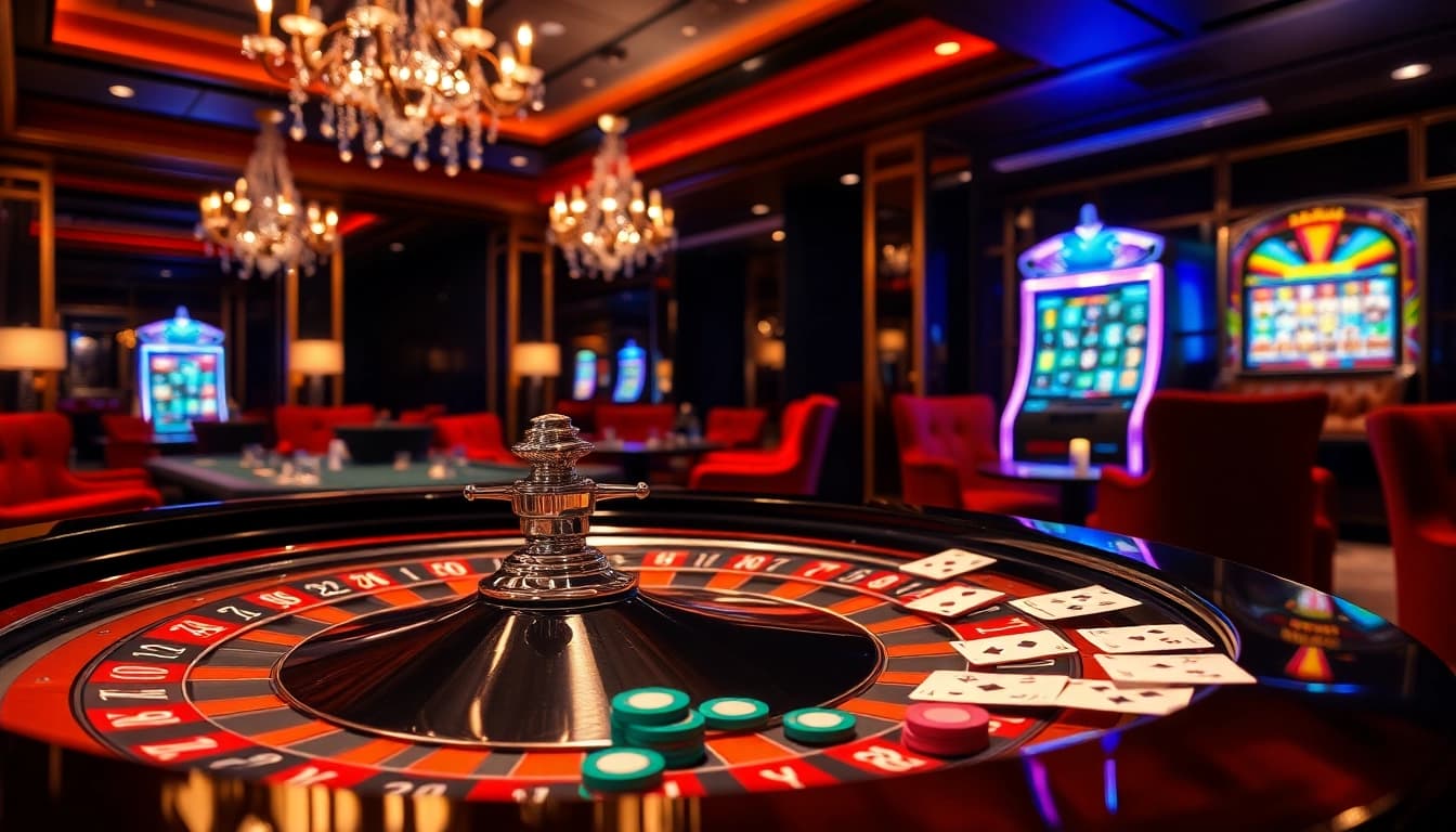 Experience the thrill of rr88 casino with vibrant roulette tables and elegant cards.