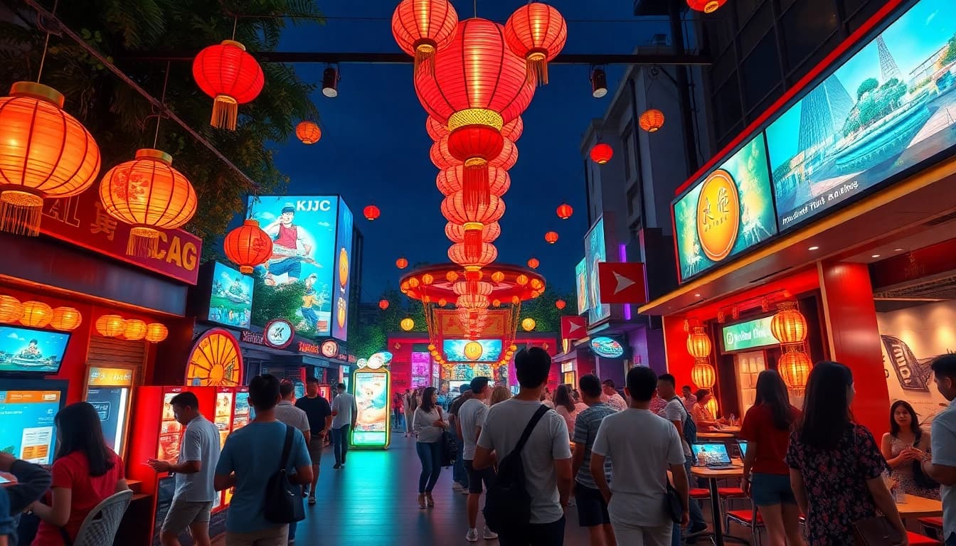 Experience the vibrant atmosphere of KJC365 entertainment hub in Vietnam, showcasing traditional and modern elements.