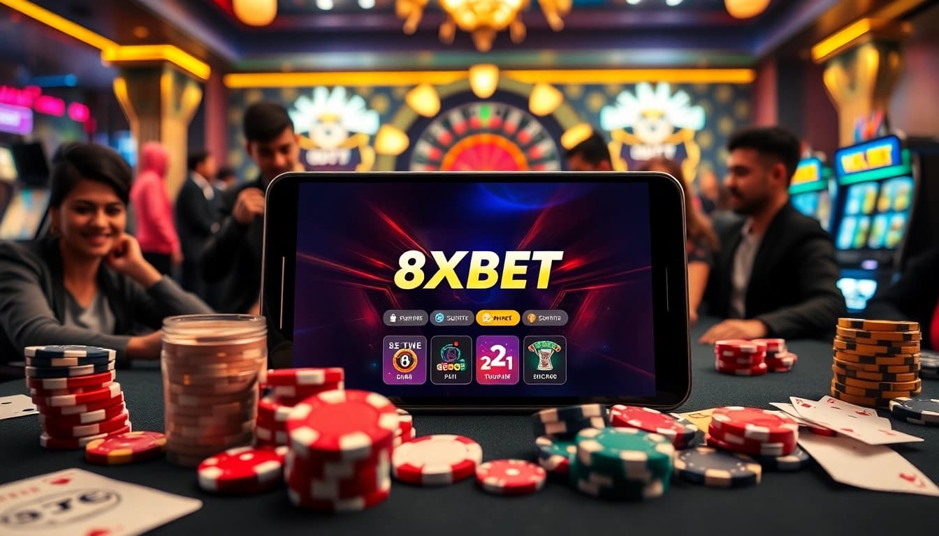 Experience excitement and thrill by downloading 8xbet tải, featuring an engaging online gambling interface.
