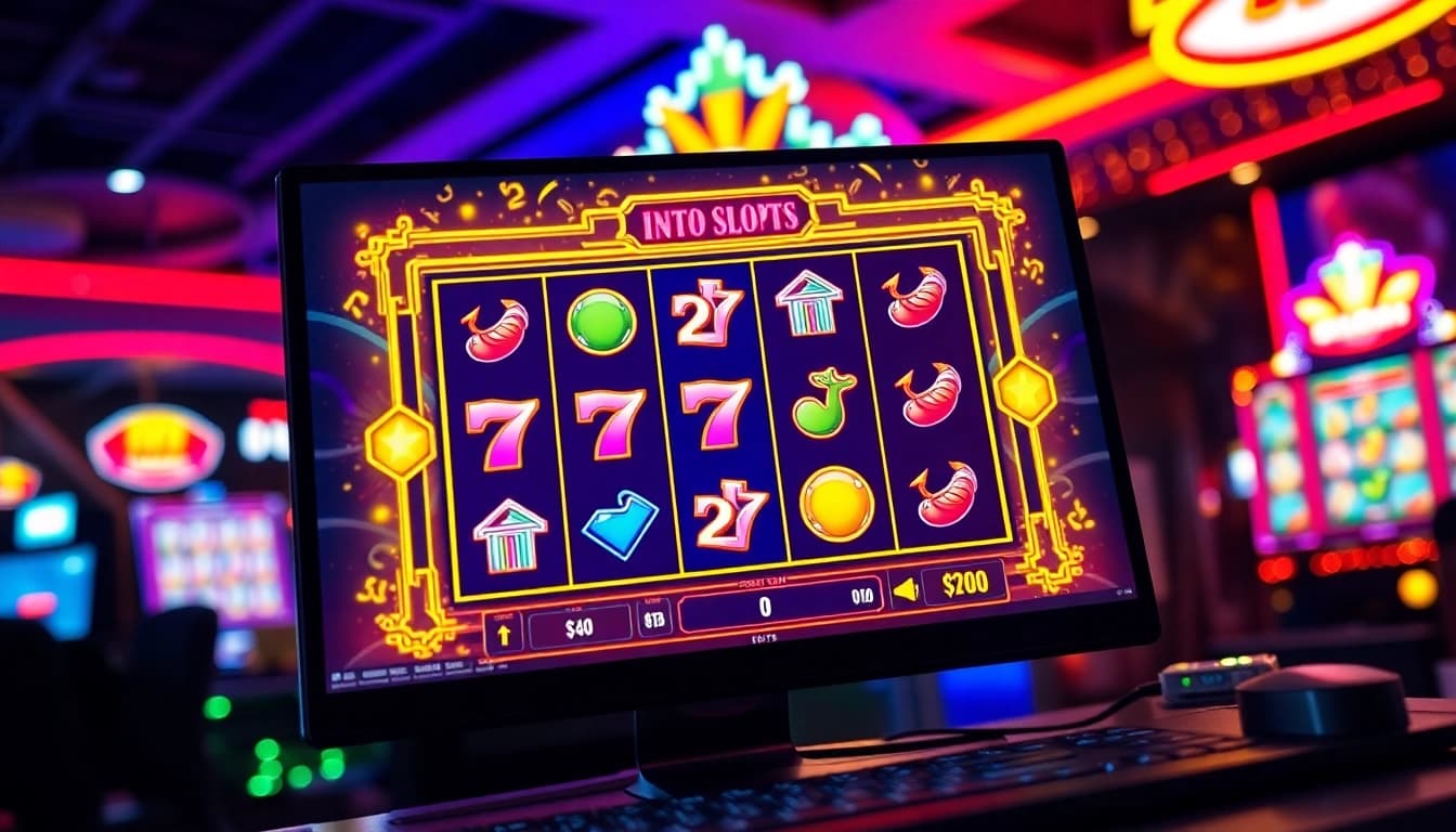 Engaging rtp slot game interface with vibrant animations and digital currency elements.