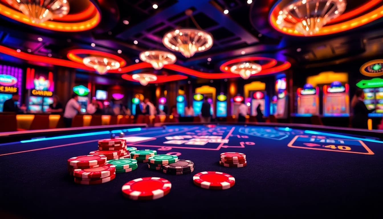 Discover the excitement of the best csgo gambling sites with a vibrant casino scene featuring gaming tables and chips.