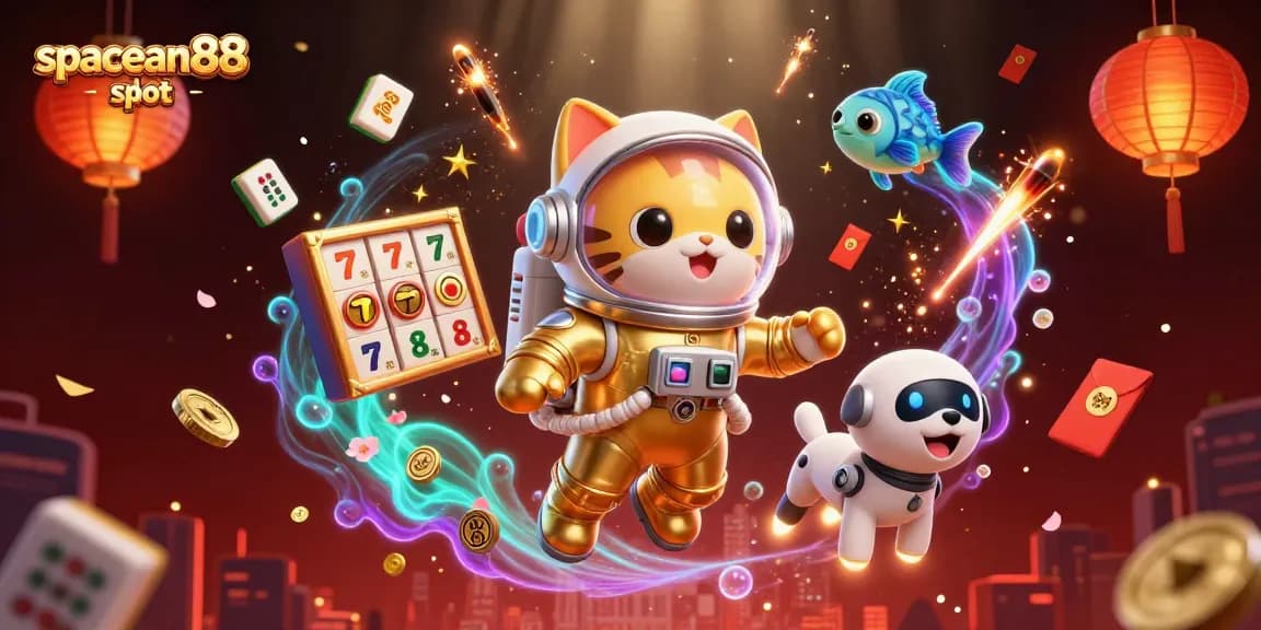 Experience the captivating world of spaceman88 slot through vibrant characters and rich casino elements.
