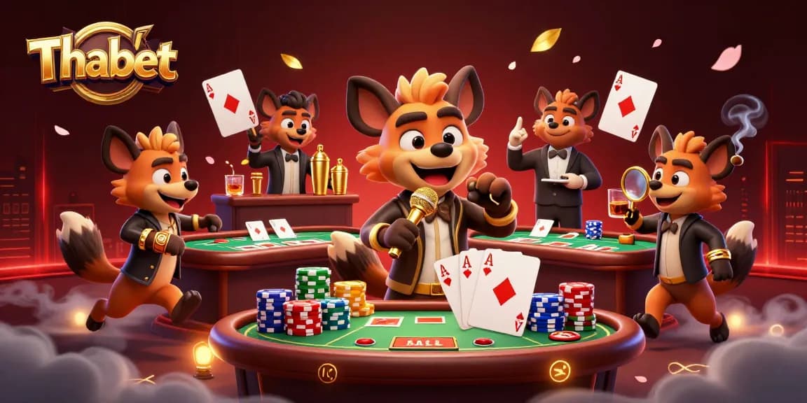 Thabet hyenas animate a vibrant casino scene with humor and excitement.