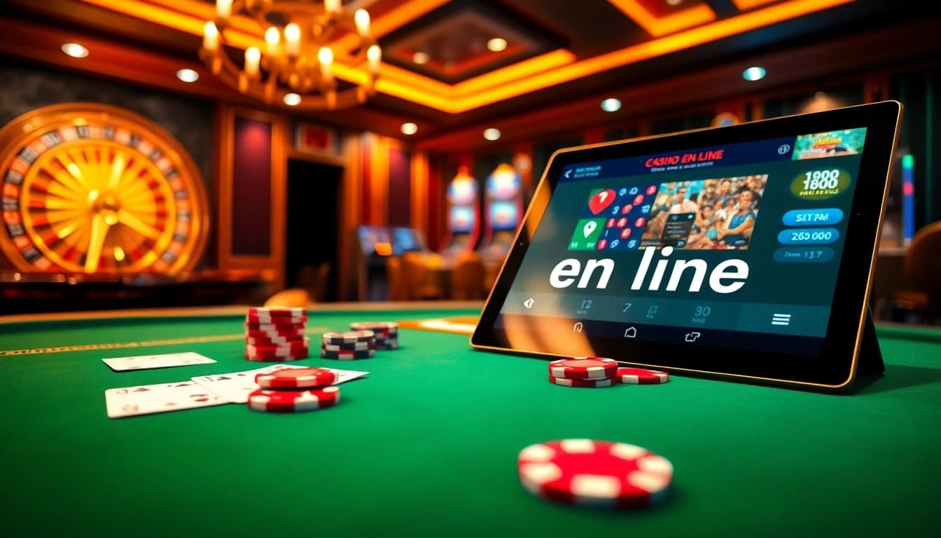 Participez à un gameplay passionnant dans un casino en ligne haut de gamme avec des jetons de poker vibrants et une roulette élégante.