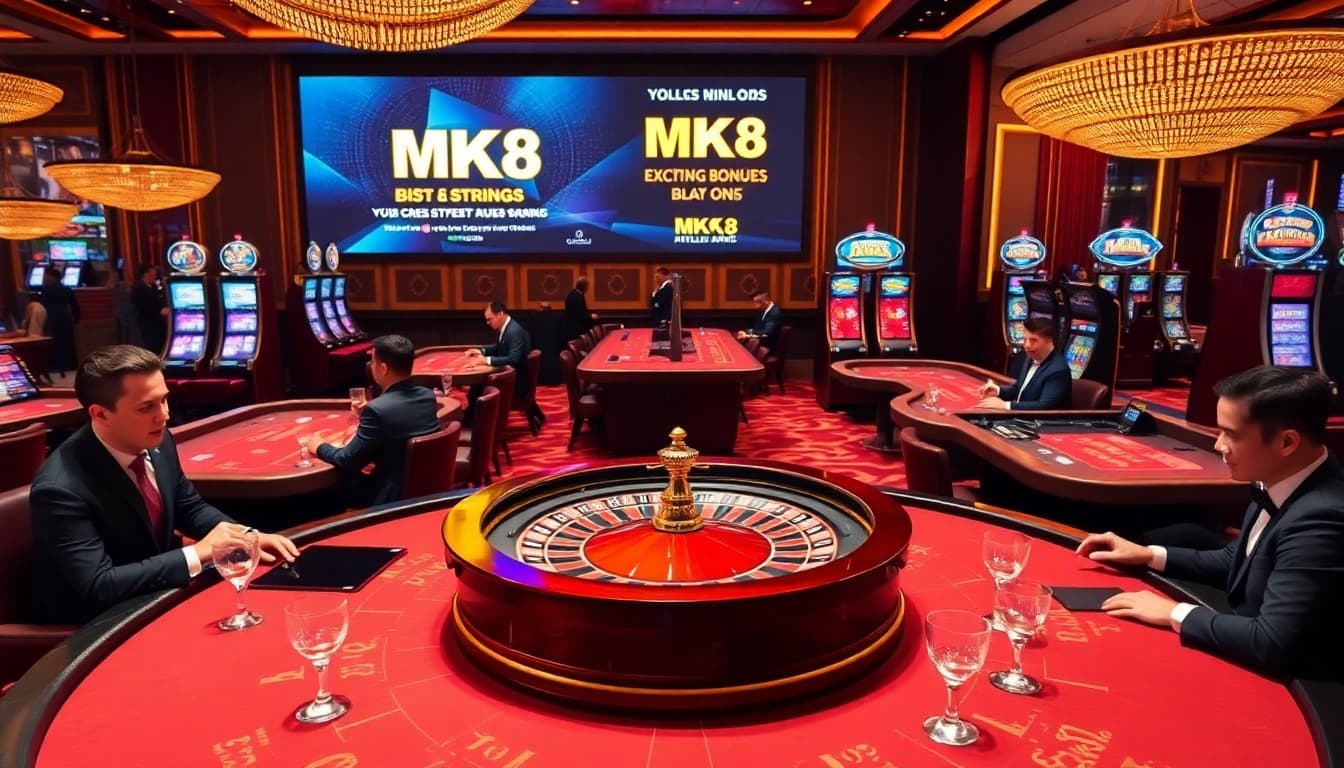 Experience the thrill of MK8 with professional gamblers at a luxury casino featuring roulette and baccarat.