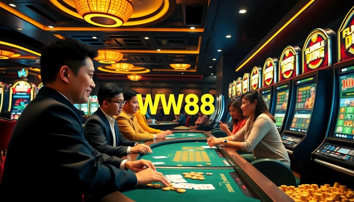 Engaging online gaming experience at https://ww888.io/ with players enjoying baccarat and slot machines.