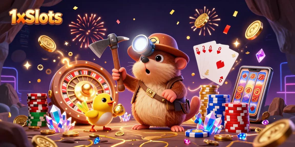 Spin to win with 1xSlots while discovering treasures with the adventurous mole.