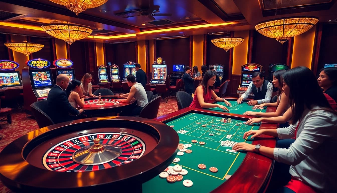 Engaging poker game at http://gg88.gold/ with vibrant colors and luxurious casino atmosphere.