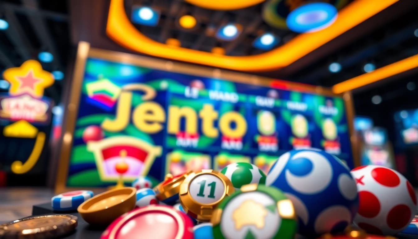 Jentoto platform dengan antarmuka digital interaktif yang memikat dan grafis yang menarik.