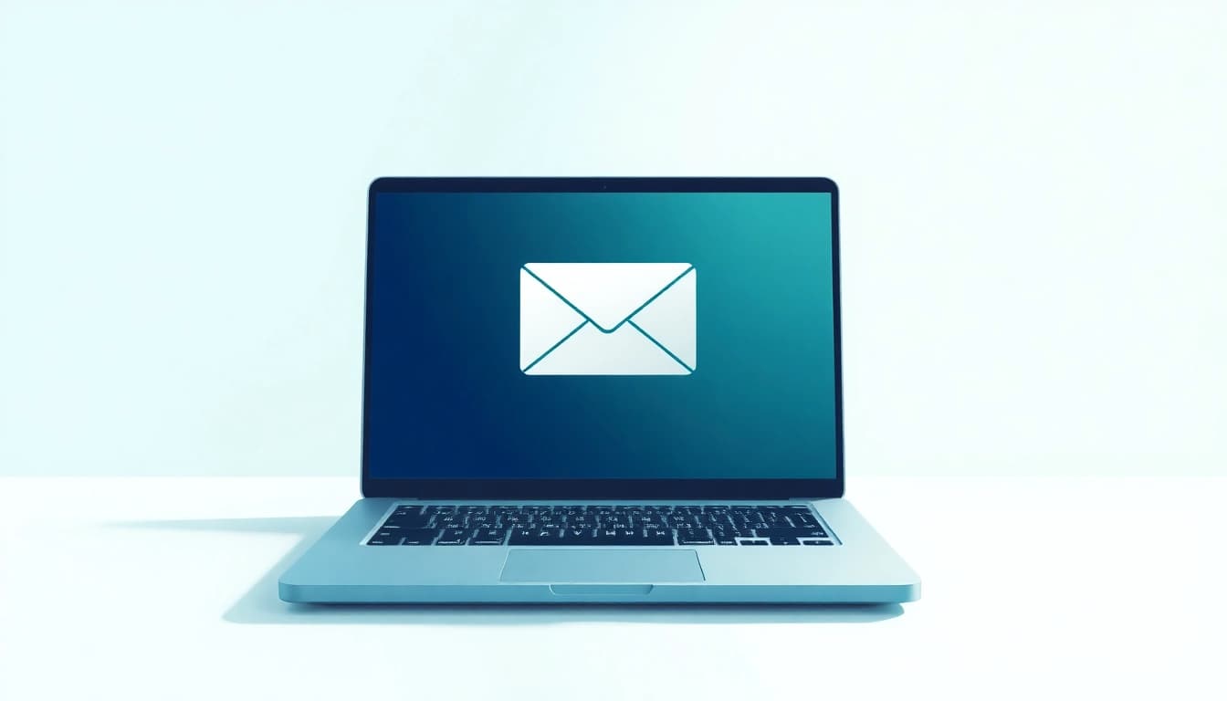 Vérification d'email en ligne avec un ordinateur portable affichant des résultats rapides et fiables.