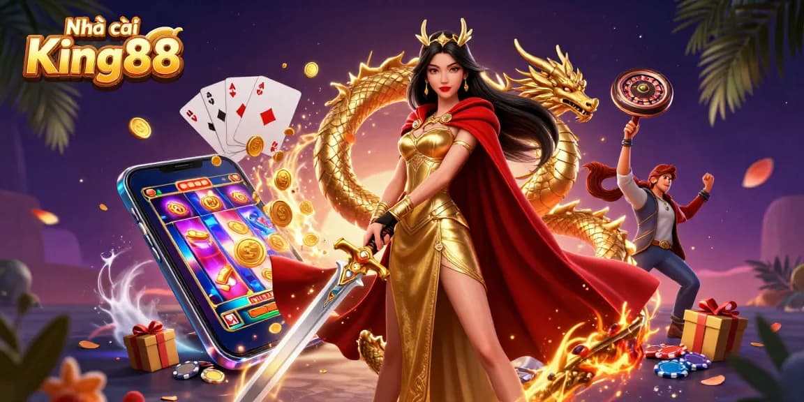 Experience the excitement of Nhà cái King88 with dynamic slots and vibrant gaming elements.