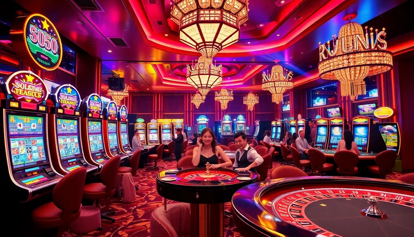Rasakan kegembiraan di Server Thailand dengan mesin slot berwarna-warni dan meja poker.