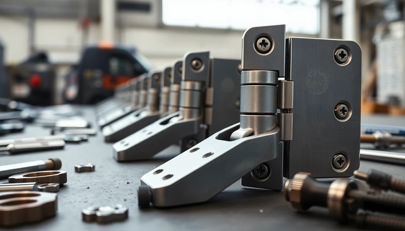 High-quality settings of Door Hinges Manufacturer showcasing refined craftsmanship and tools.
