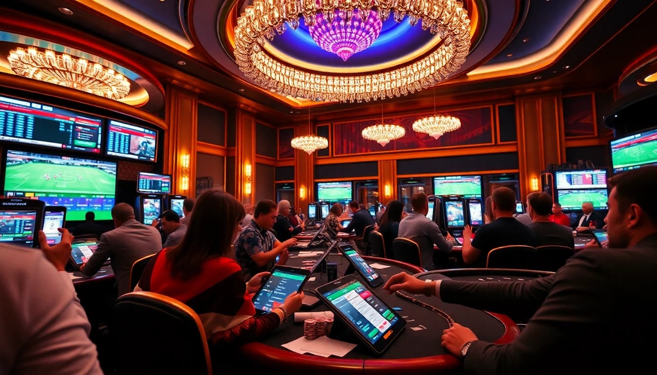 Experience the excitement of real-time betting on ketquabongda with screens showcasing live scores.