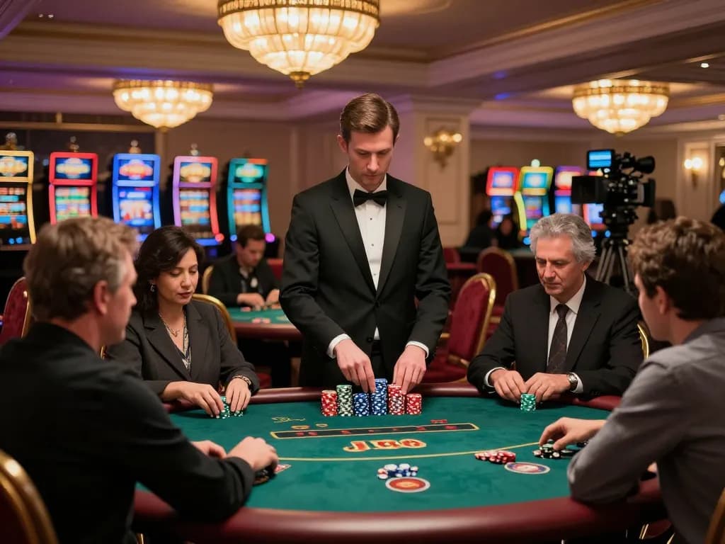 Players enjoying a poker game at J188 casino, highlighting excitement and strategic gameplay.