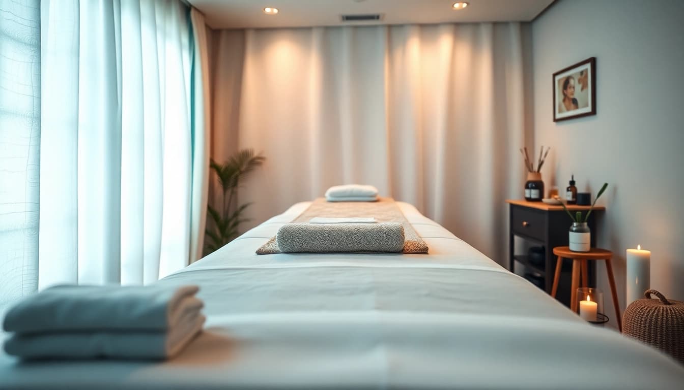 Luxury 출장마사지 setting with calming ambiance and essential oils.