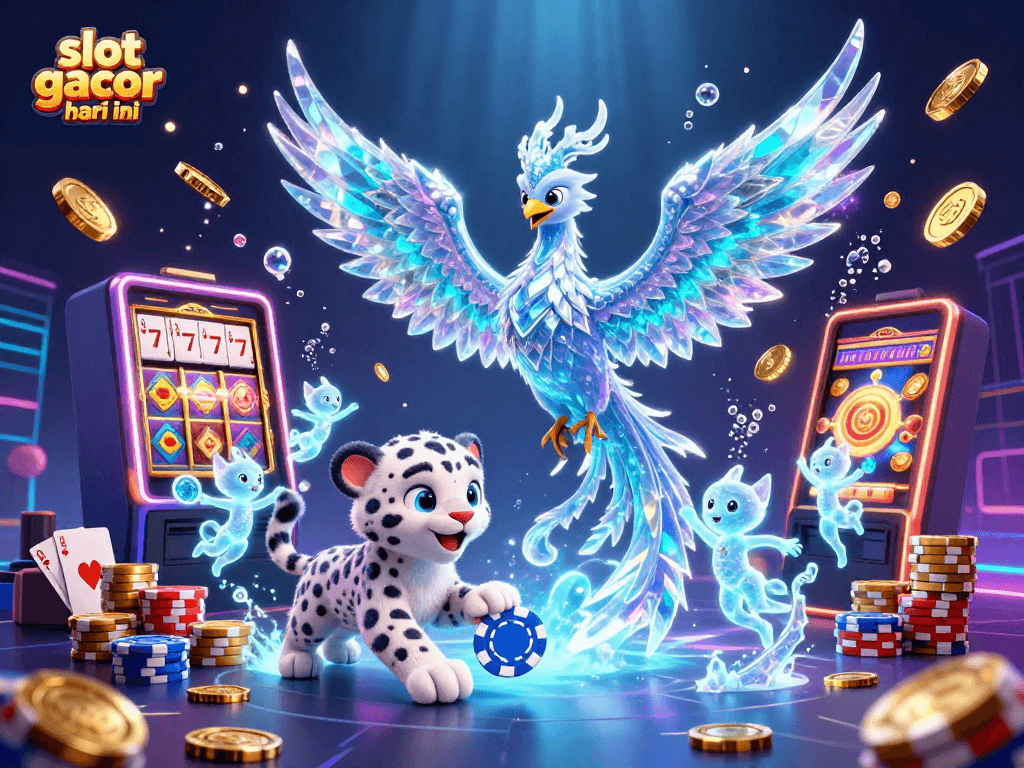 Experience the excitement of slot gacor hari ini with a vibrant 3D casino illustration featuring stunning game elements.