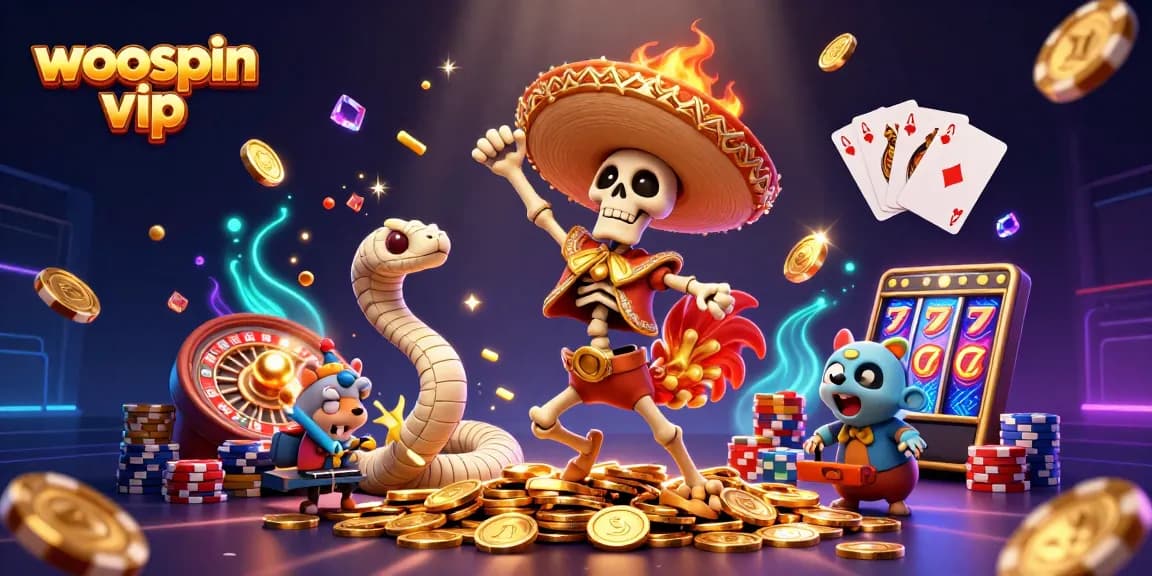 Experience excitement with woospin vip, featuring vibrant characters and casino games galore.