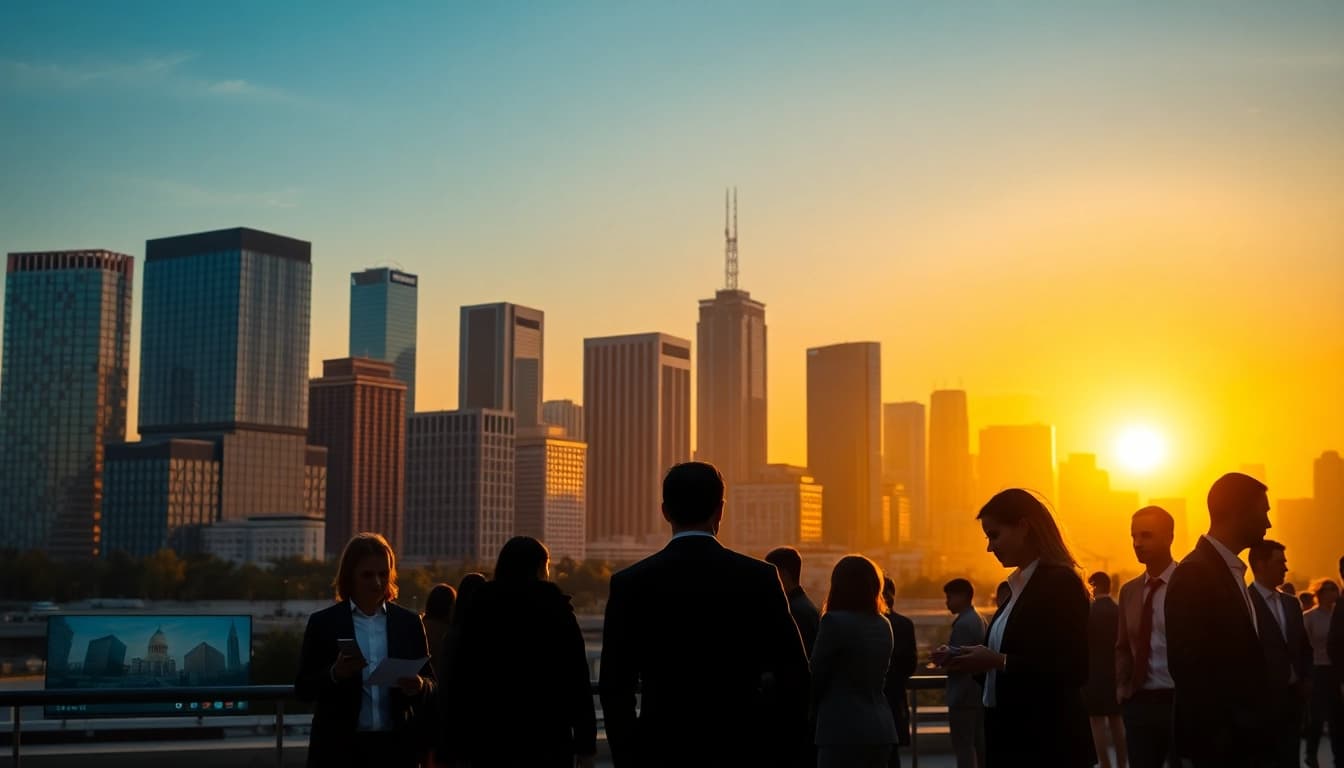 Engage with https://spectacle.com.ua through a vibrant cityscape showcasing modern urban life and connectivity.