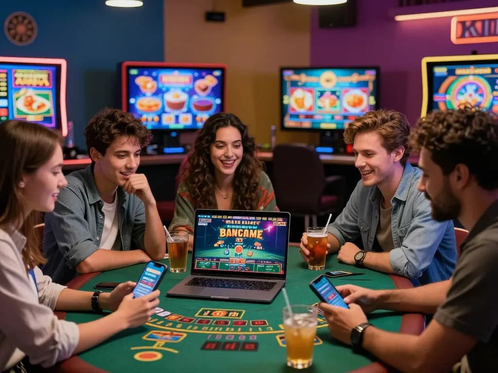BANTAITOGEL : Situs Gacor Toto Slot Terbaik Dengan Agen Toto Togel Pasaran 4d Terlengkap - Friends enjoying a vibrant online gambling experience together.