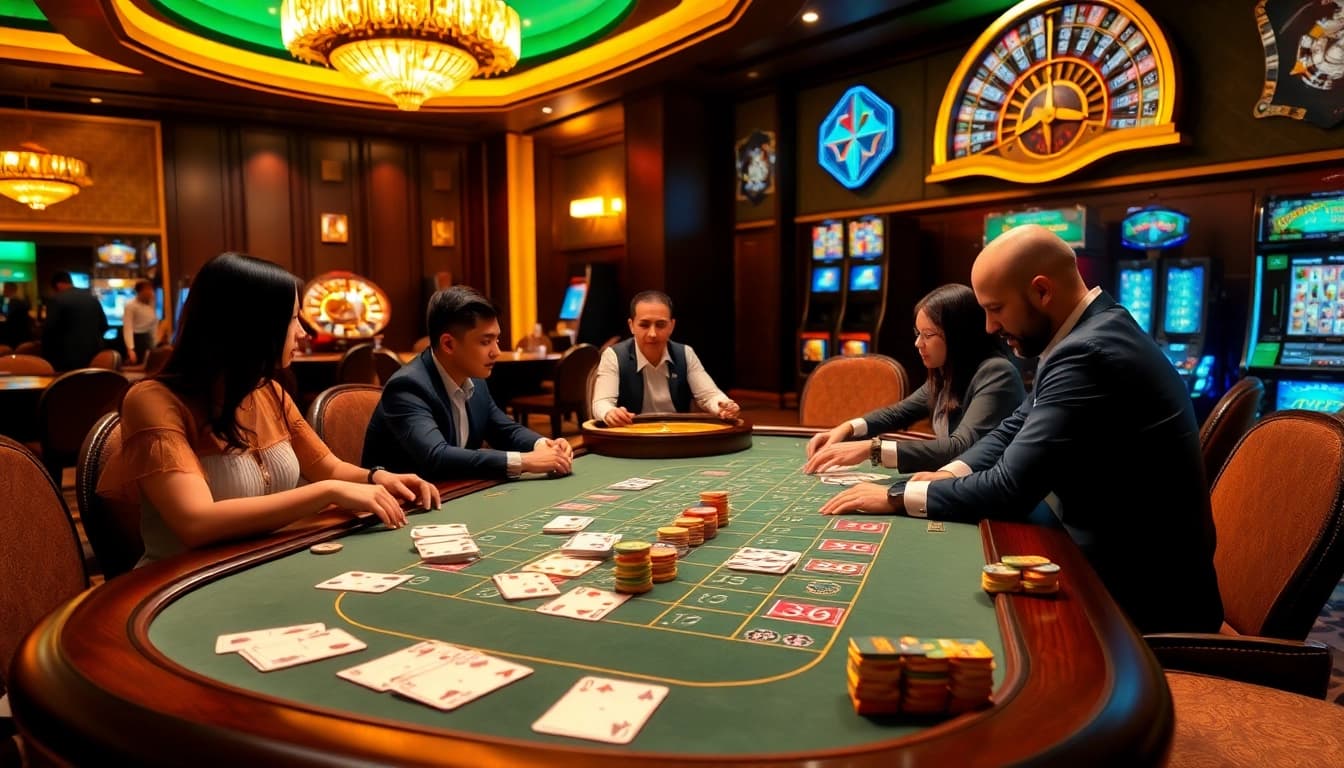 Experience thrilling gameplay at U888 with an elegant poker scene showcasing luxurious casino elements.