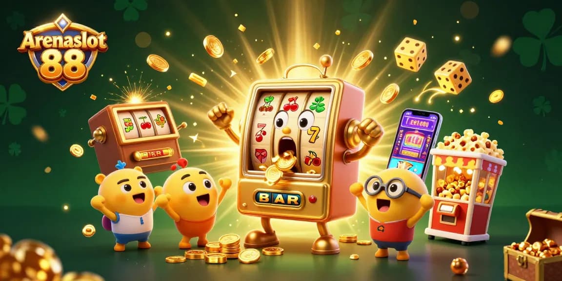Arenaslot 88 menghadirkan momen jackpot mengesankan dengan mesin slot dan koin berlimpah.