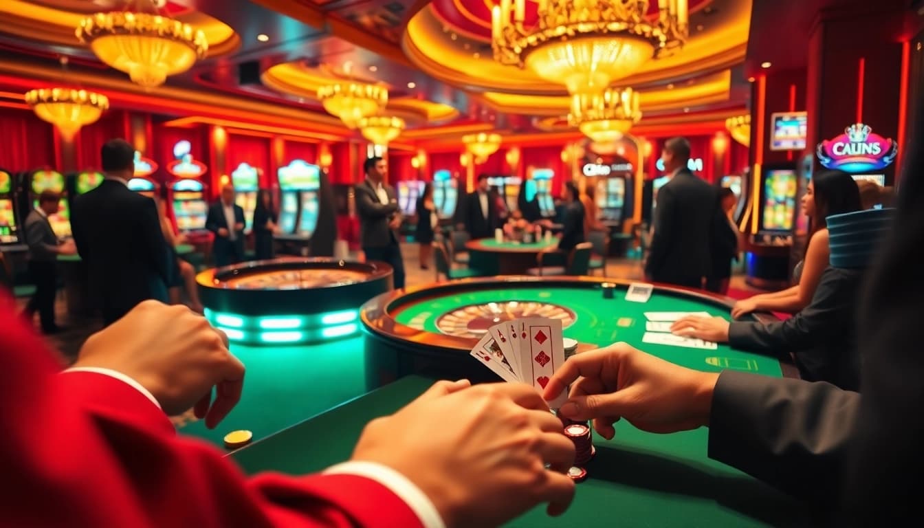 Engaged gamblers at a luxurious casino setting showcasing strategic moves and betting excitement at https://ecogreenbuilders.in/contact/.