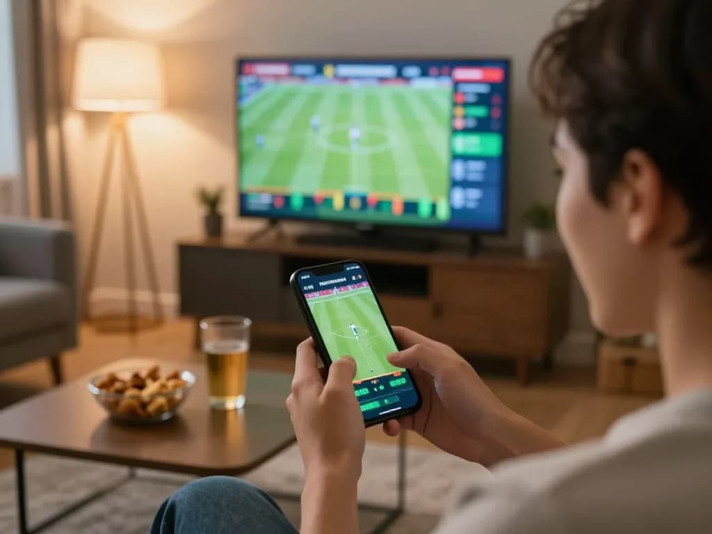 Person placing live sports bets on smartphone while enjoying the excitement of open88.