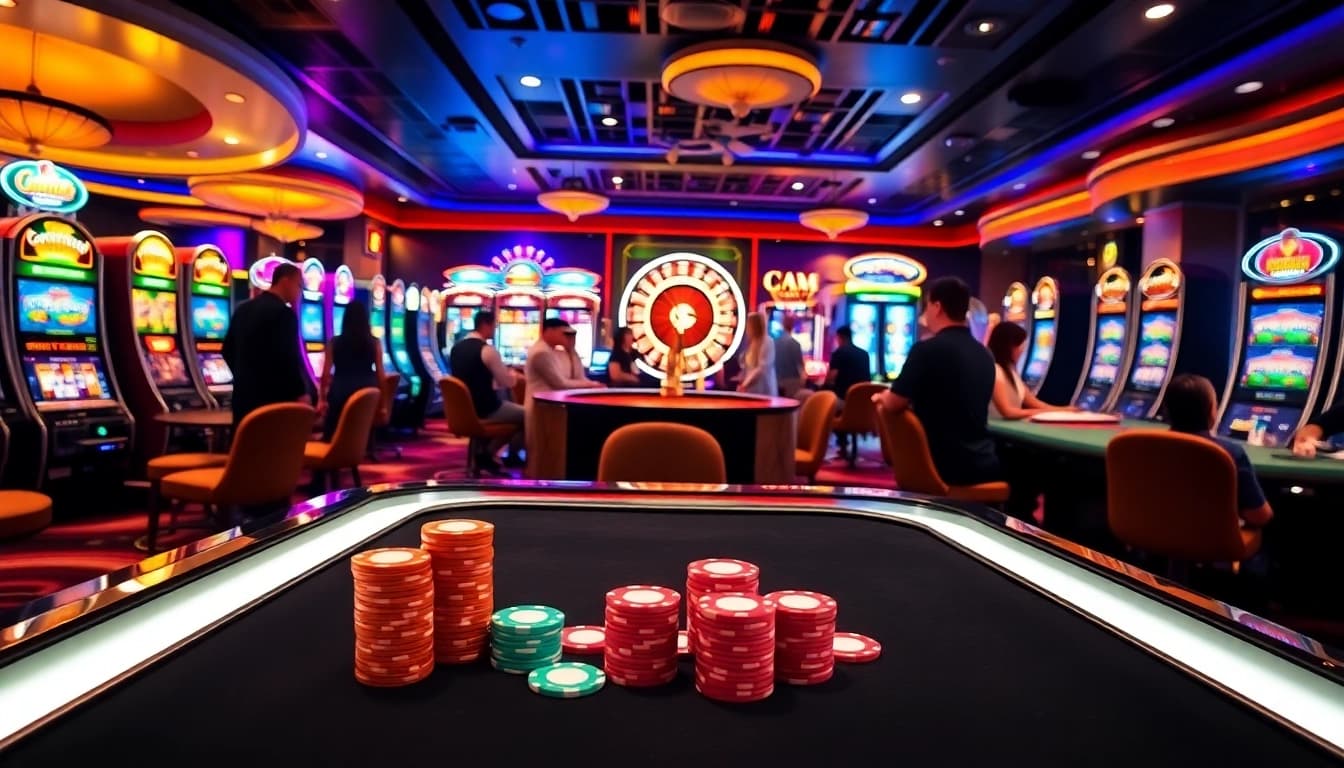 Players enjoying a thrilling game at CM88 casino tables, enhancing their gambling experience
