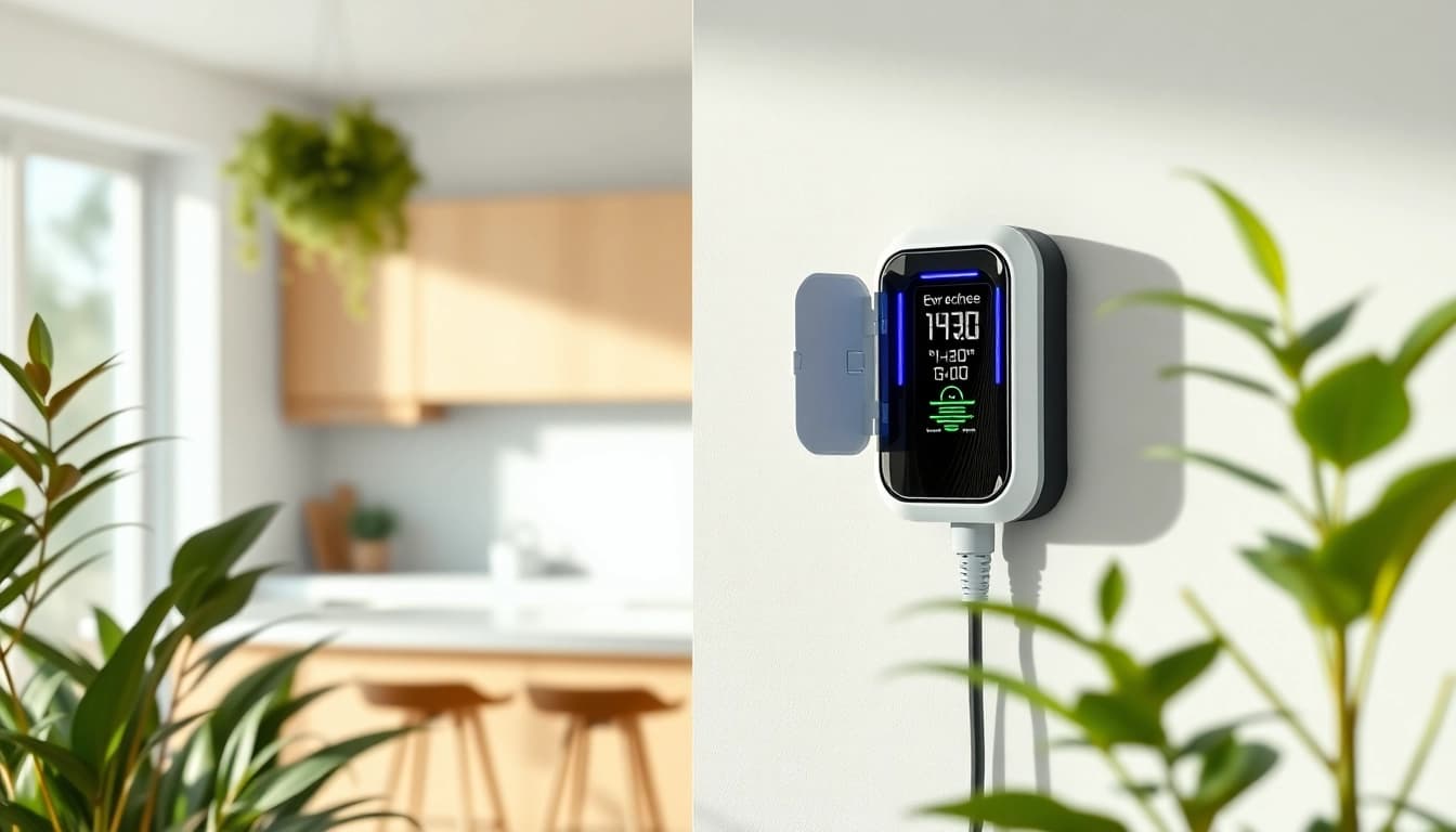 McNally EV charger installation in a modern kitchen showcasing sleek technology.