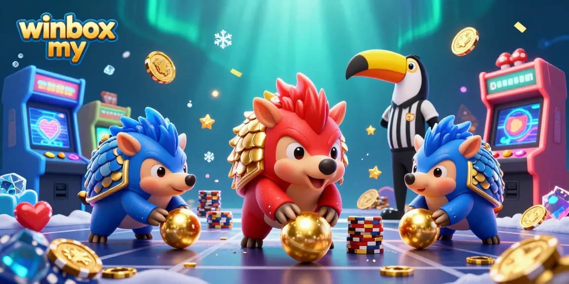 Winbox my showcases intense competition between rival pangolins in vibrant casino scene.