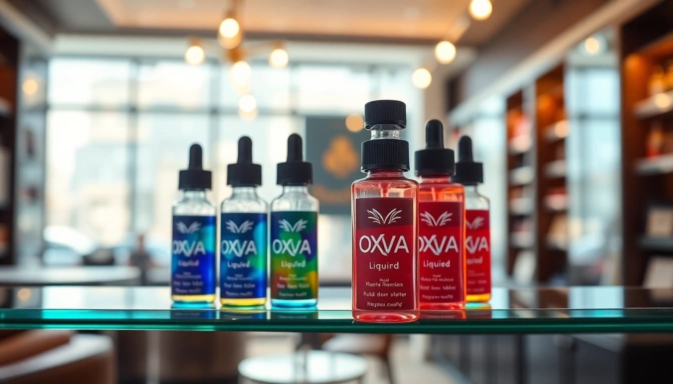 Oxva Liquid bietet eine breite Auswahl an Geschmacksrichtungen in einem eleganten Shoppingsetup.