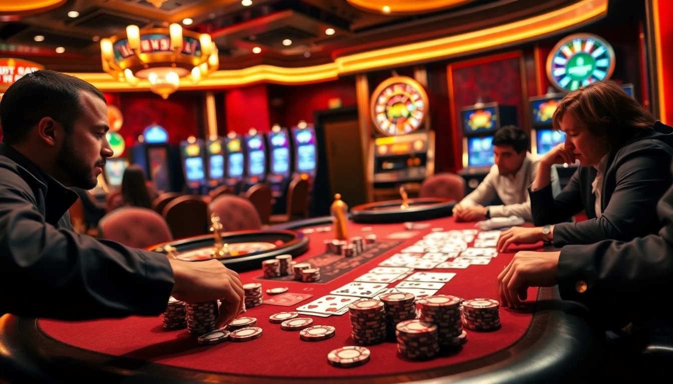 Experience the thrill of gambling at s8 with luxurious casino tables and engaged players.