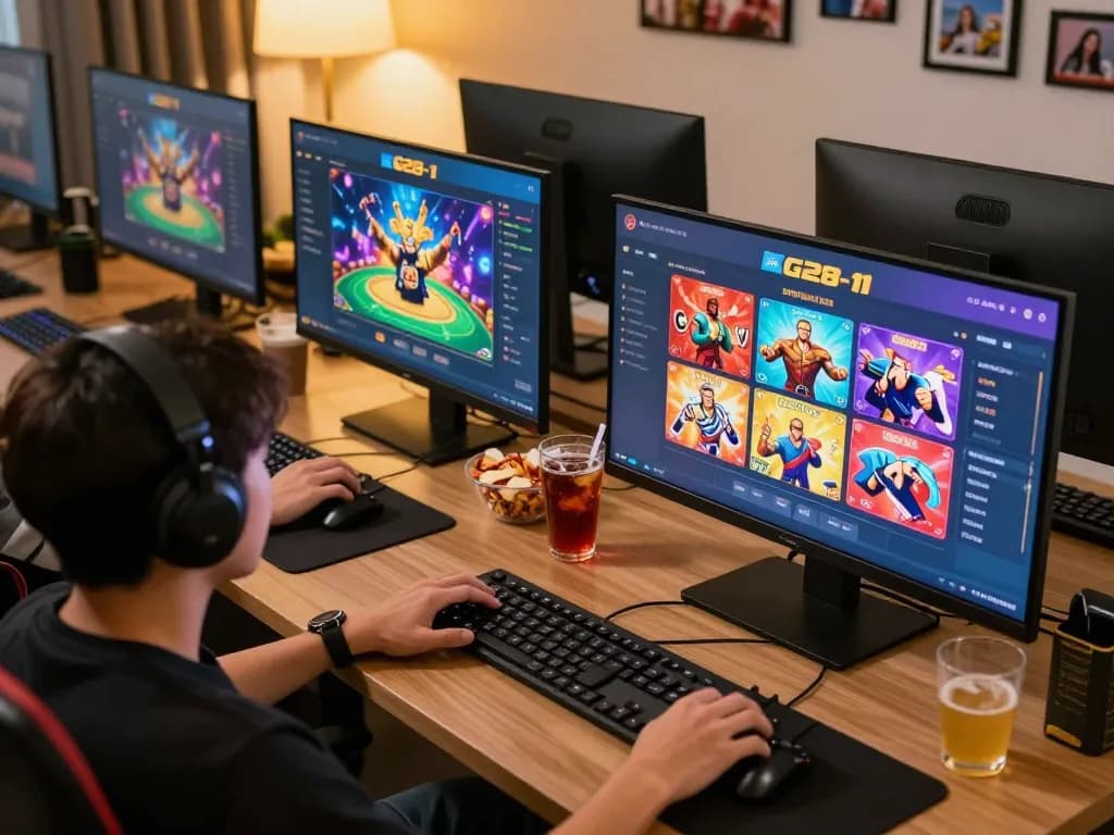 Experience engaging casino gameplay on g28-t1 app in a cozy home setting.