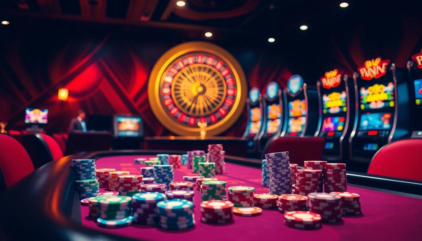 Vivez une action palpitante avec les tables de poker et les roues de roulette de casino en ligne dans un casino dynamique.
