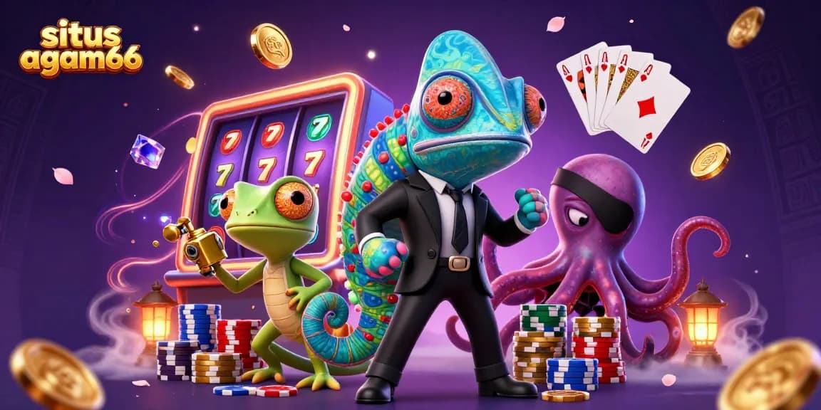 Engage with situs agam66 and experience thrilling jackpots and colorful casino elements in a vibrant scene.