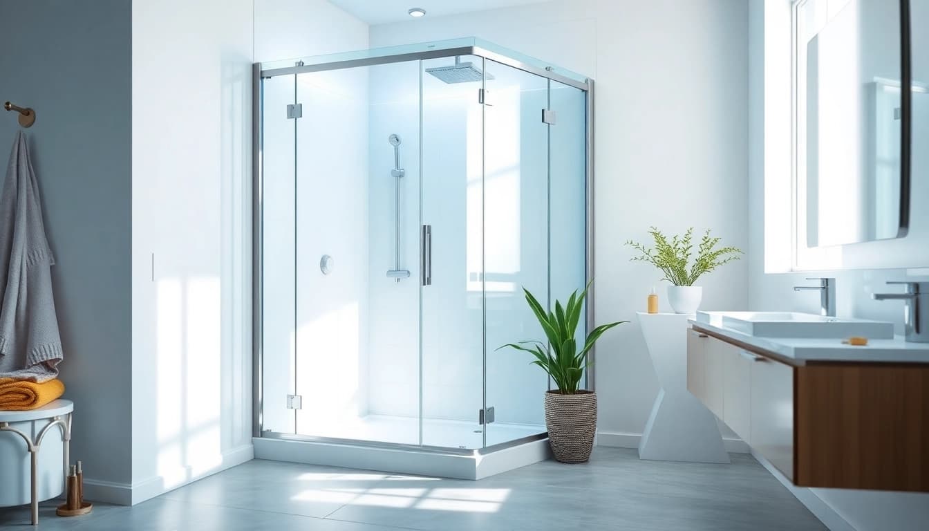 Die duschkabine 80x80 eckeinstieg bietet elegantes Design und Funktionalität in einem modernen Badezimmer.