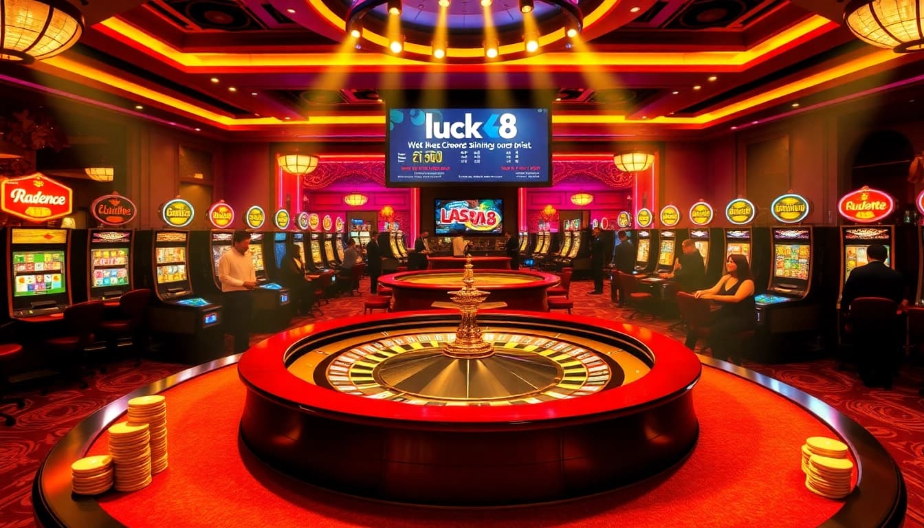Players enjoying high-stakes roulette at luck8 casino, emphasizing excitement and thrill.