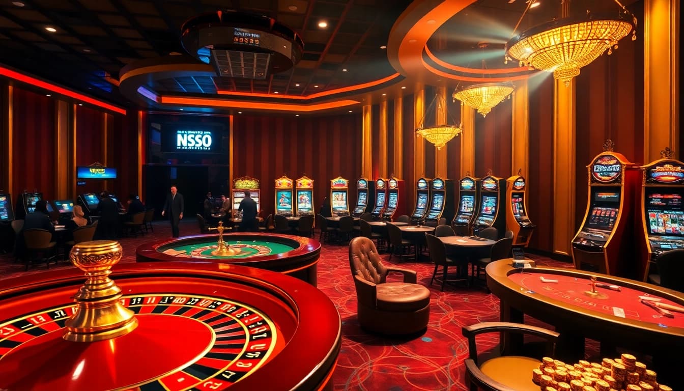Players celebrating wins at a luxurious casino, capturing the excitement of gambling with https://vaoluoitv.it.com.