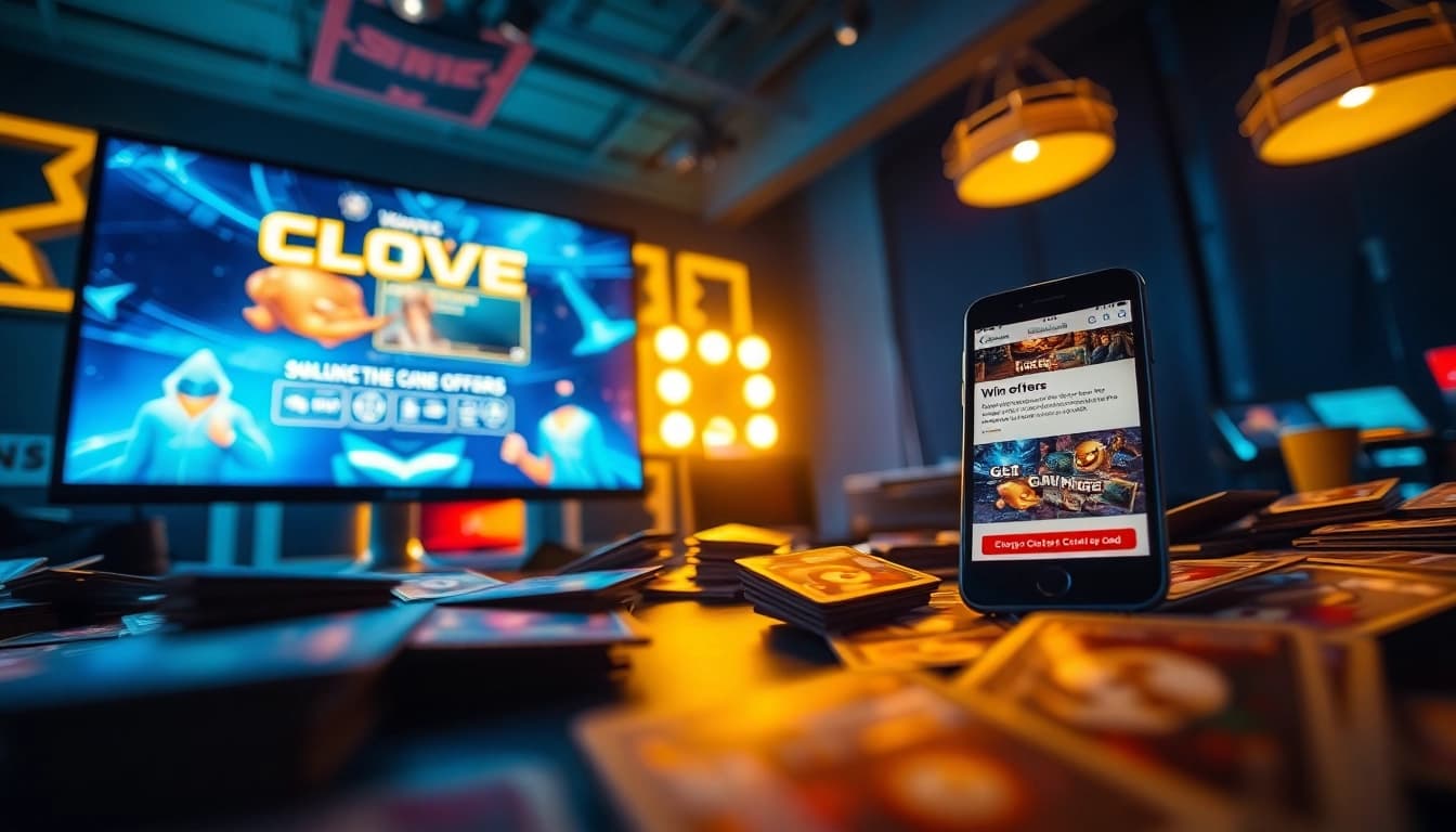 cloveオリパやばいが、トレーディングカードと鮮やかな照明が演出された興奮のオンラインゲーム環境の中でショーケースされている。