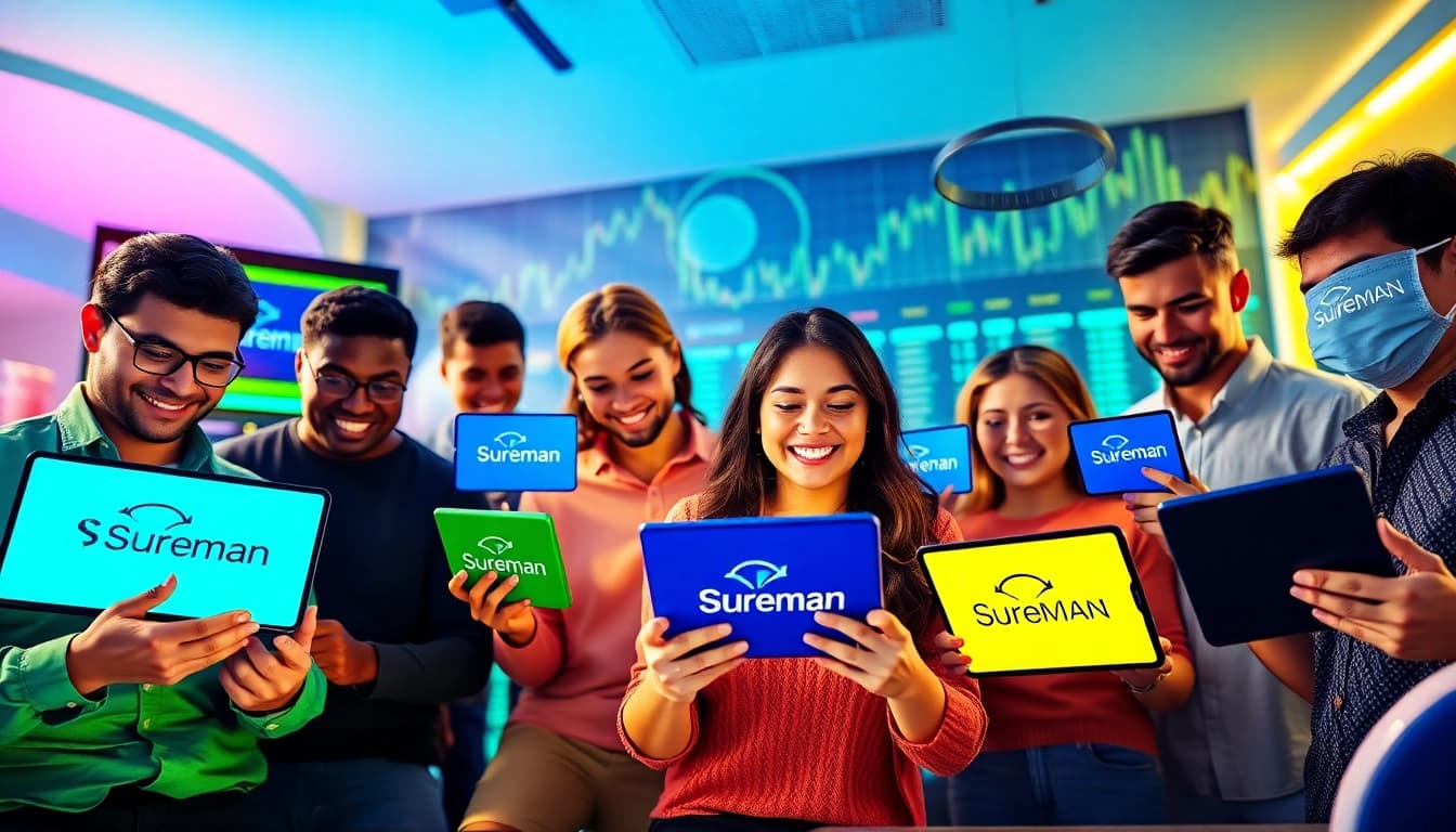 Visual representation of a secure and engaging betting environment with the 슈어맨 logo.