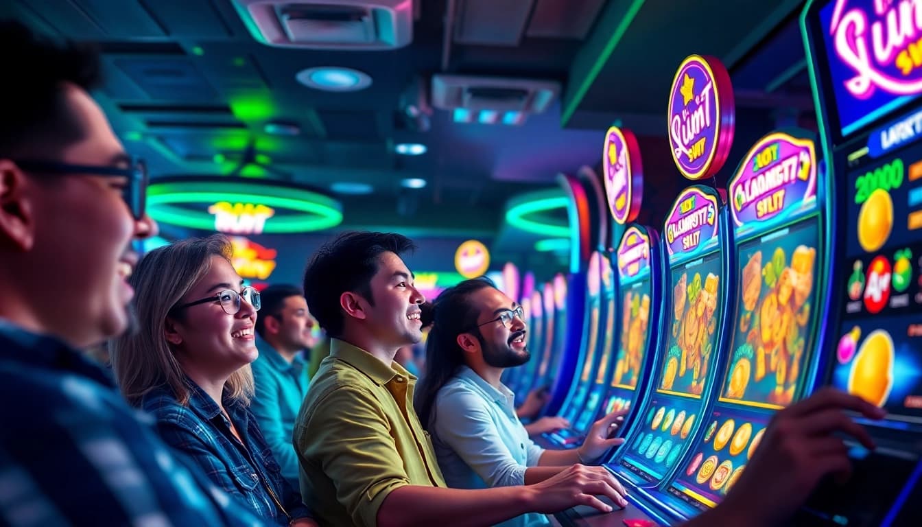 LAGAGAME77 online gaming environment showcasing players enjoying thrilling slot games.