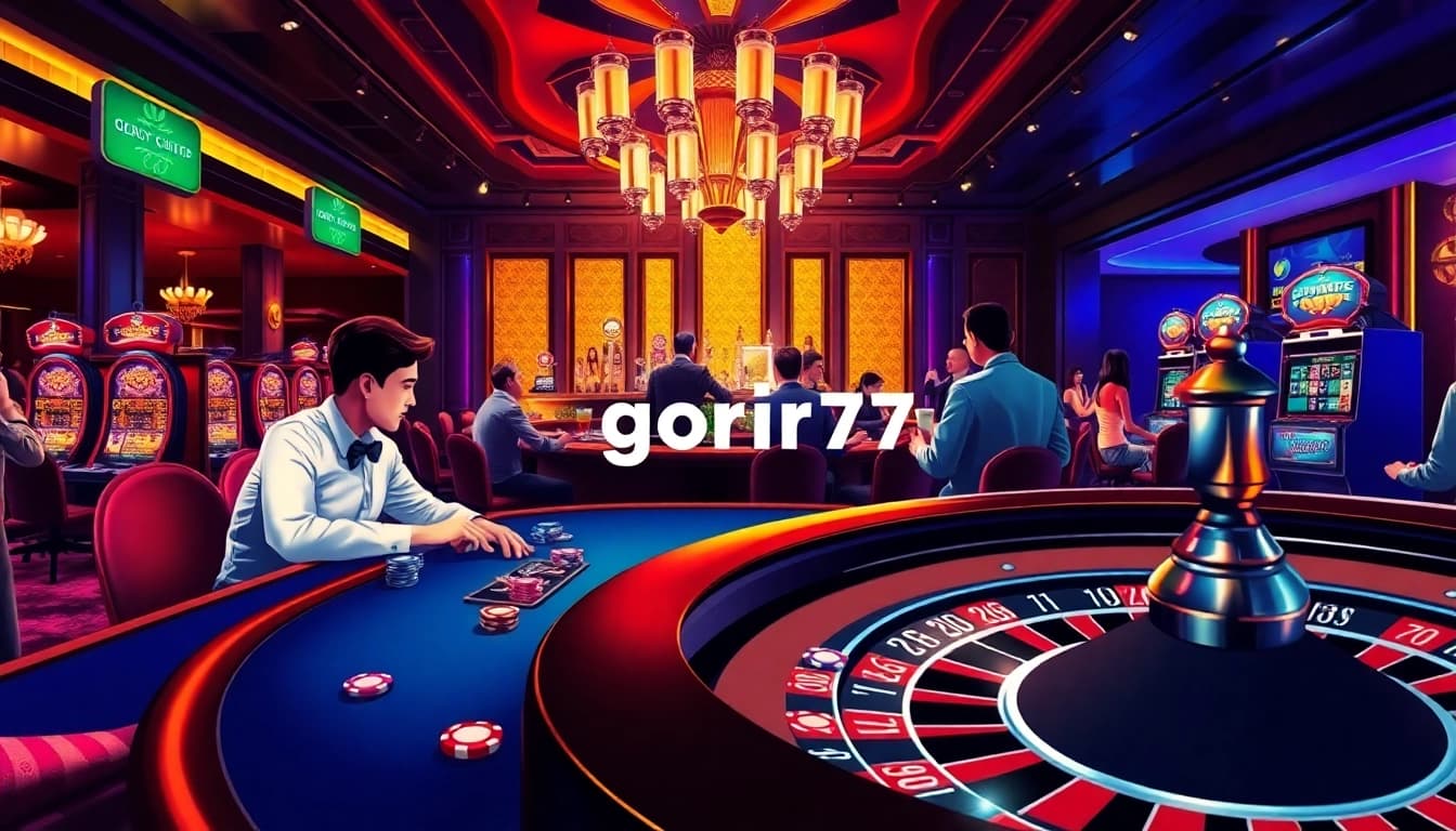 Experience thrilling poker action at gori77, where vibrant chips and slot machines create excitement.