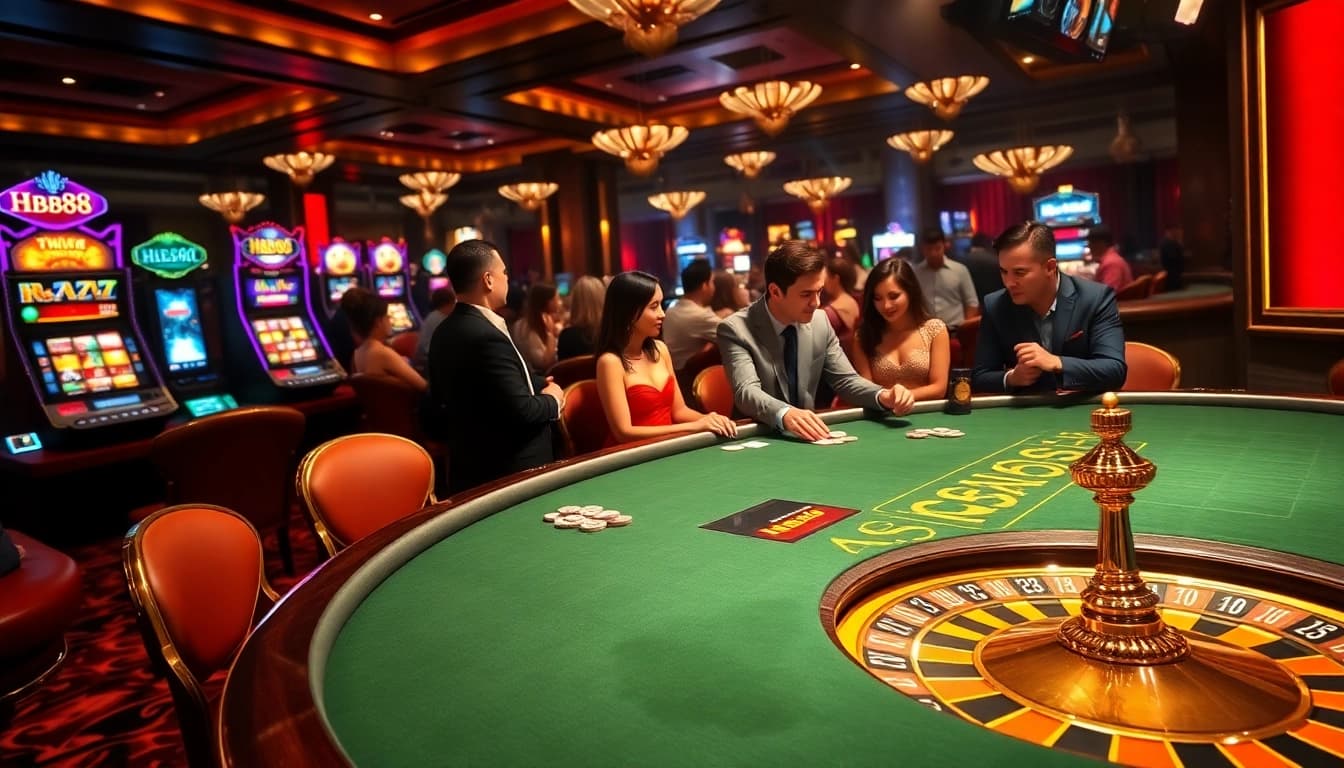 Experience the excitement of HB88 at a luxurious casino table with dynamic gameplay.
