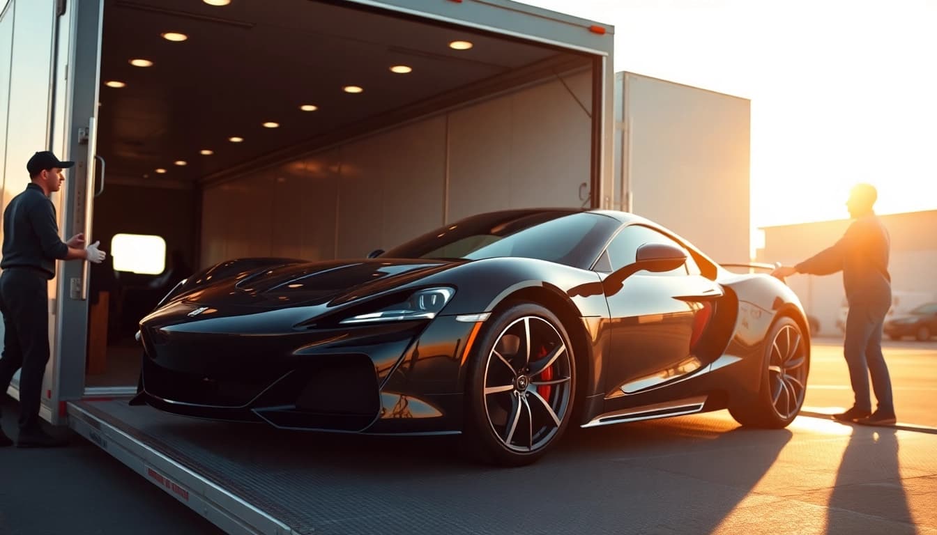 Transport luxury car with https://luxuryautocarriers.com showcasing premium protection and care