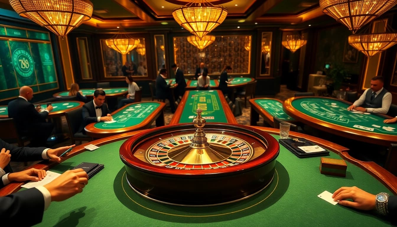 TT88 roulette wheel captivating gamblers in an exciting casino atmosphere.